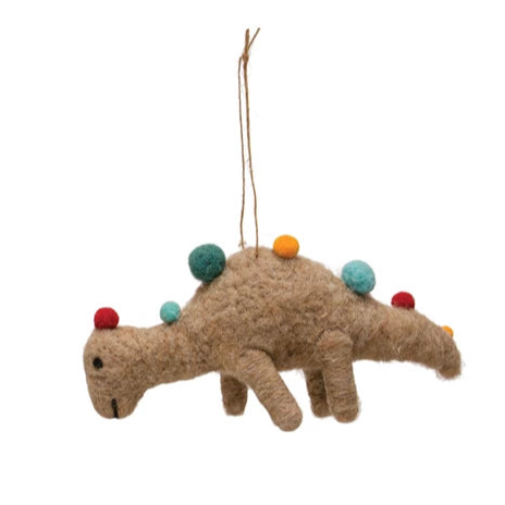 Wool Felt Dinosaur Ornament w/ Seasonal Accessories