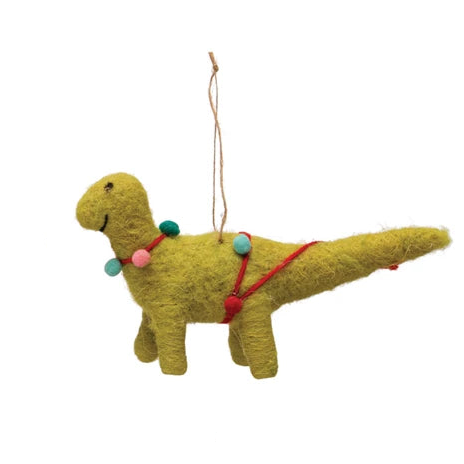 Wool Felt Dinosaur Ornament w/ Seasonal Accessories