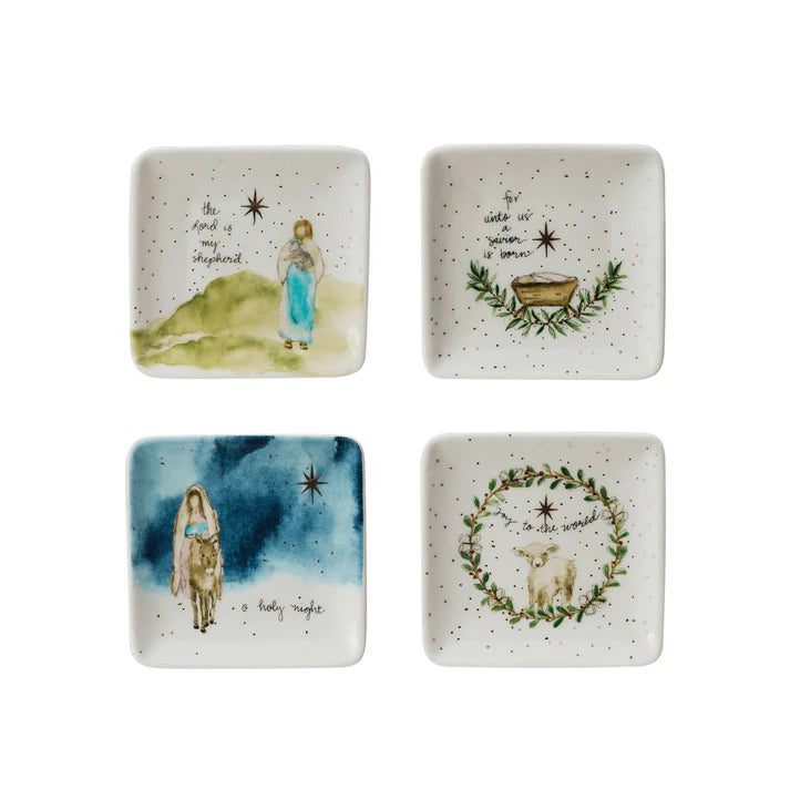 Stoneware Holiday Square Dish