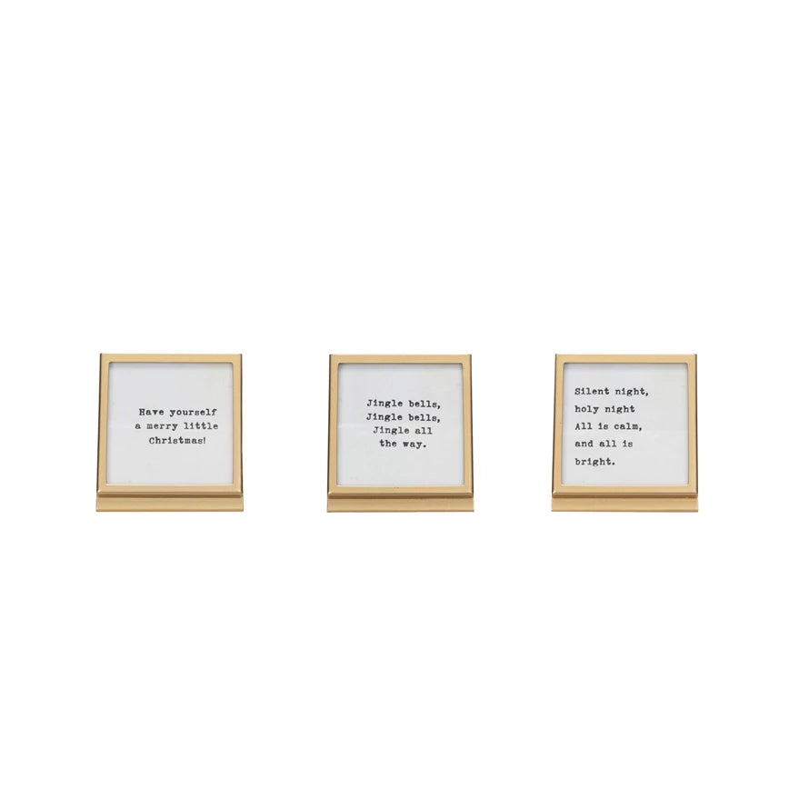 Gold metal Frame with Holiday saying