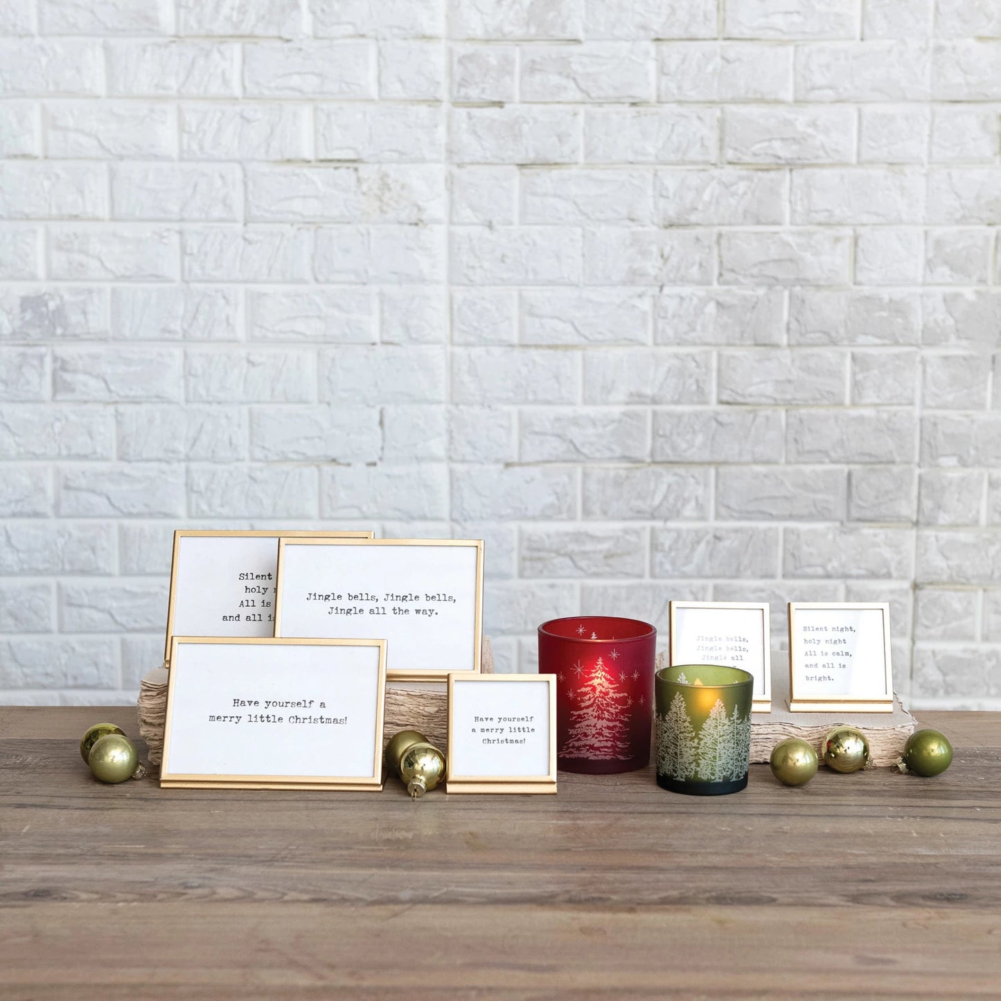 Gold metal Frame with Holiday saying