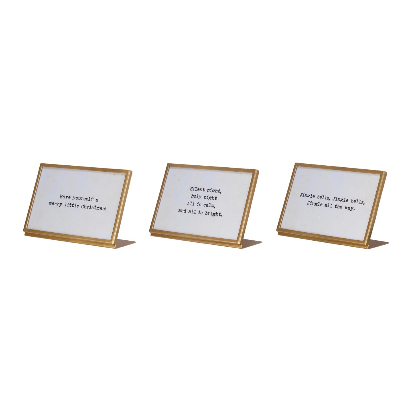 Metal & Glass Frame w/ Easel & Saying, Gold Finish