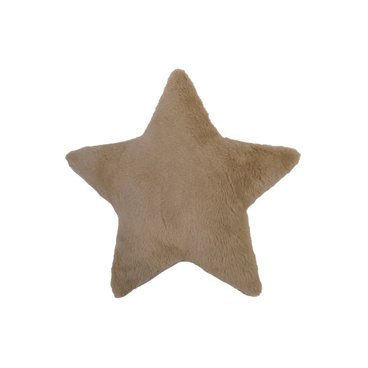 Faux Fur Star Shaped Tan Pillow