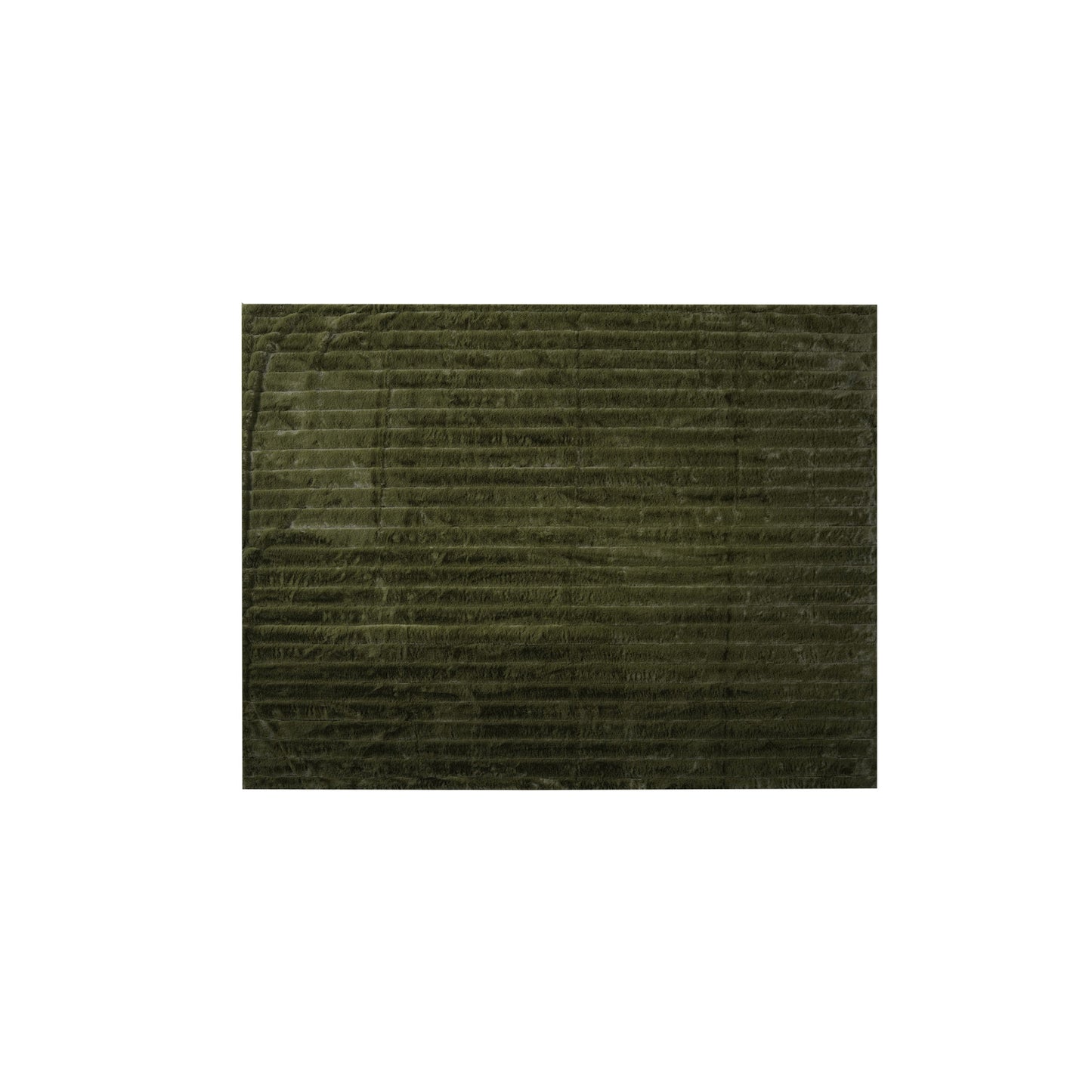 Green Faux Fur Ribbed Throw with Velvet Back