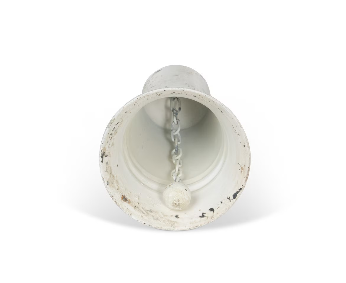 Antique White Vintage Metal Bell