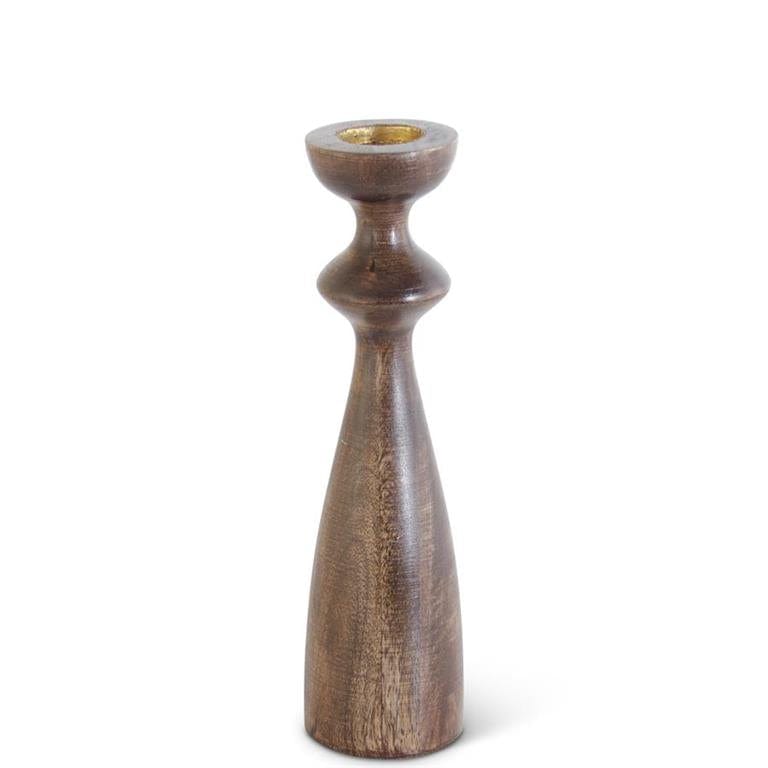 Wood Hourglass Shaped Candleholders
