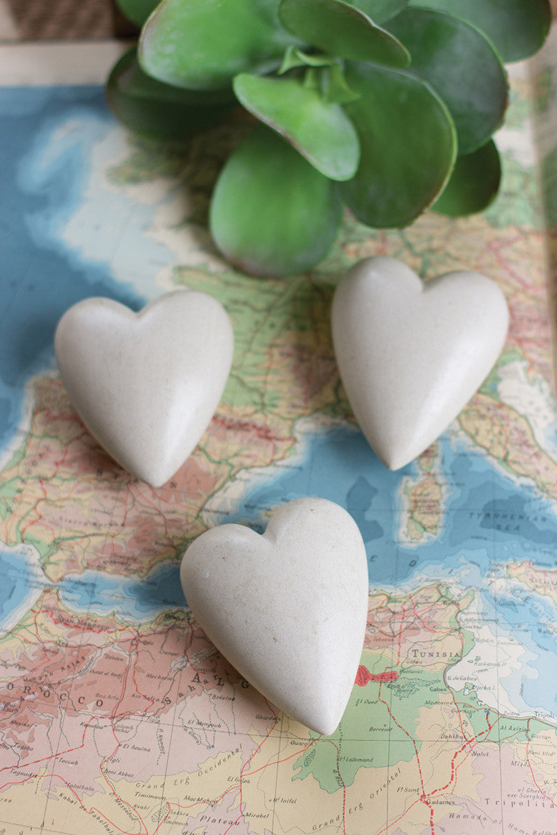 Hand Carved Stone Hearts