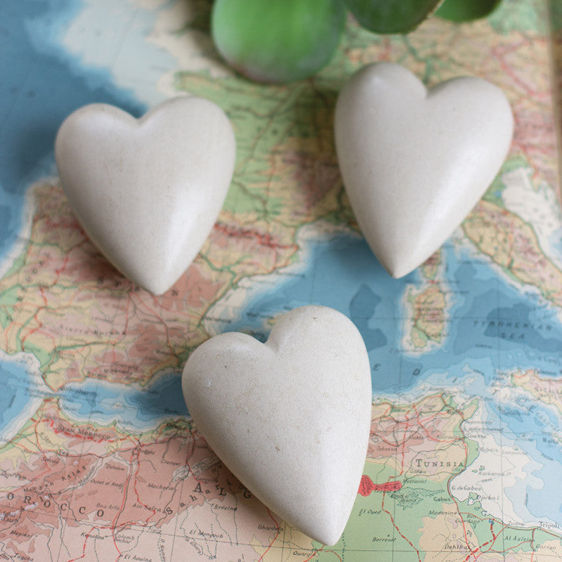 Hand Carved Stone Hearts