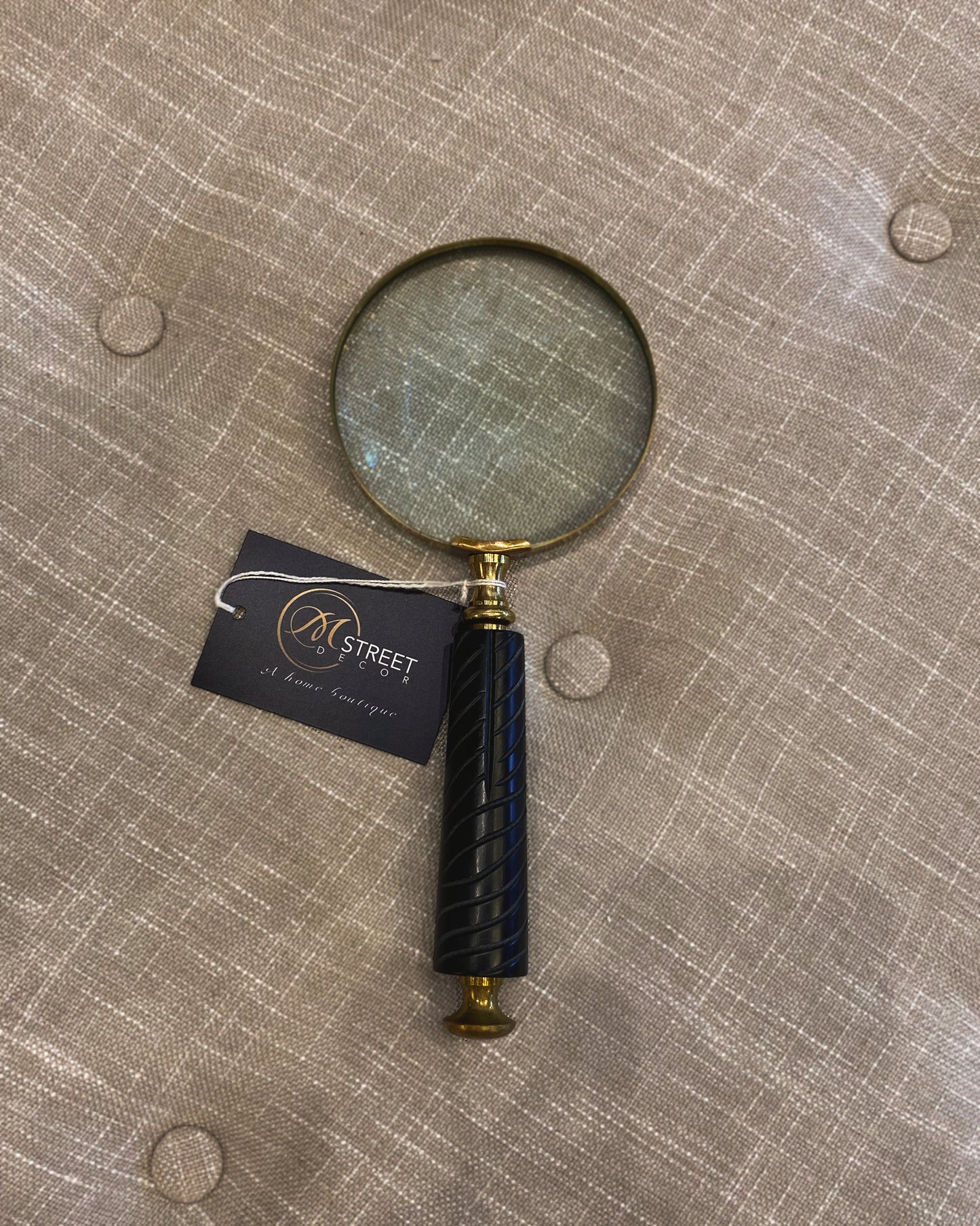 Black Handle with Carved Spirals Magnifying Glasses