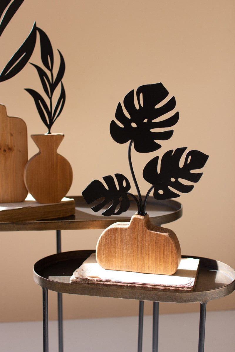 Wood and Metal Plant Sculptures