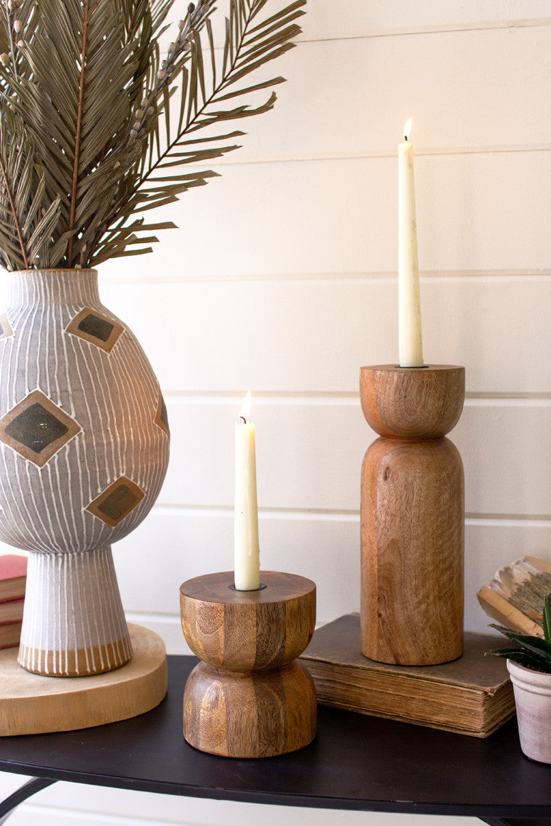 Mango Wood Taper Candle Holder