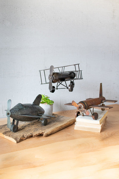 Recycled Metal Airplane Figurine