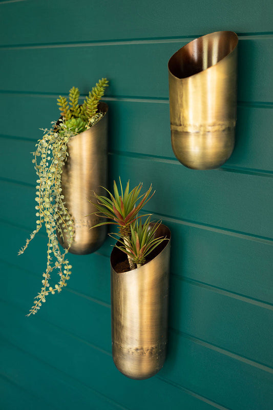 Recycled Metal Brass Wall Vase