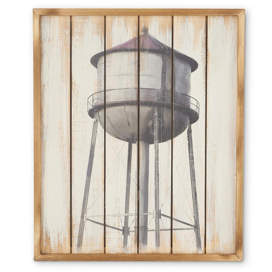 Slated Wood Water Tower Artwork