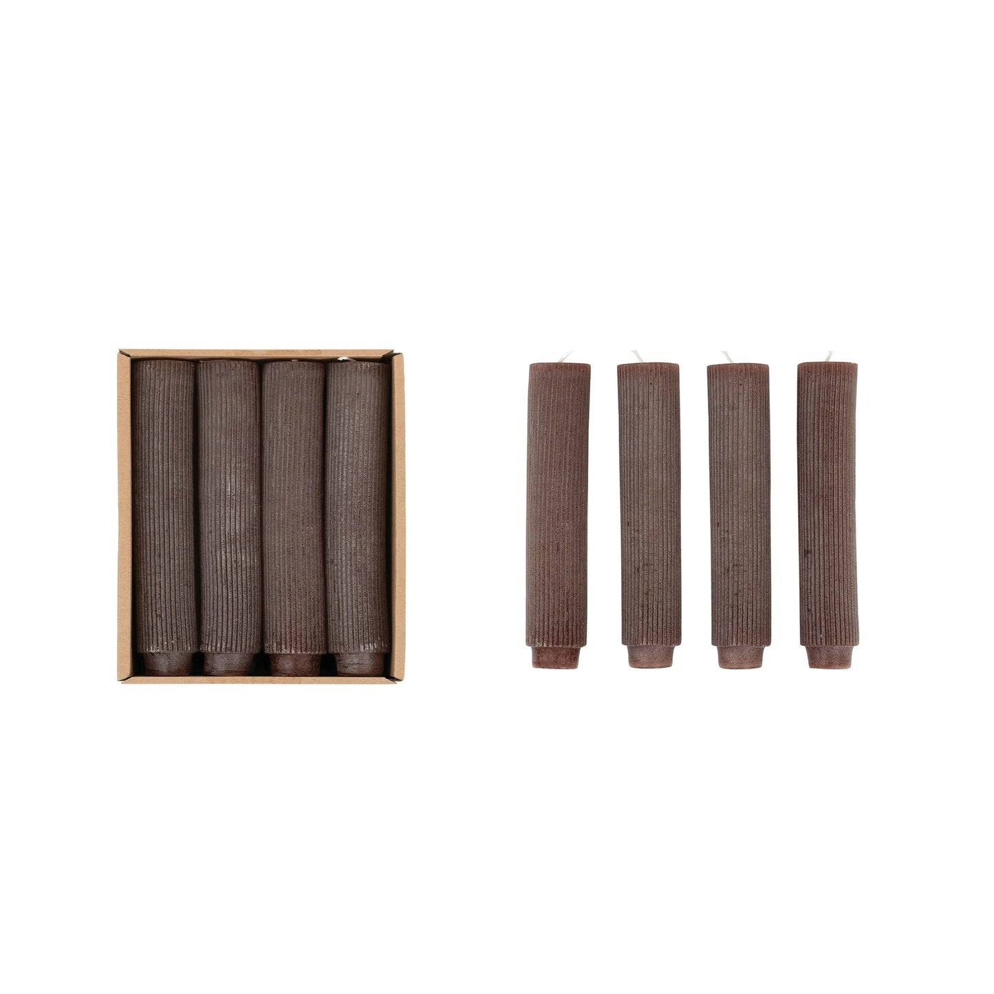 Leather Grey Tapered Candle