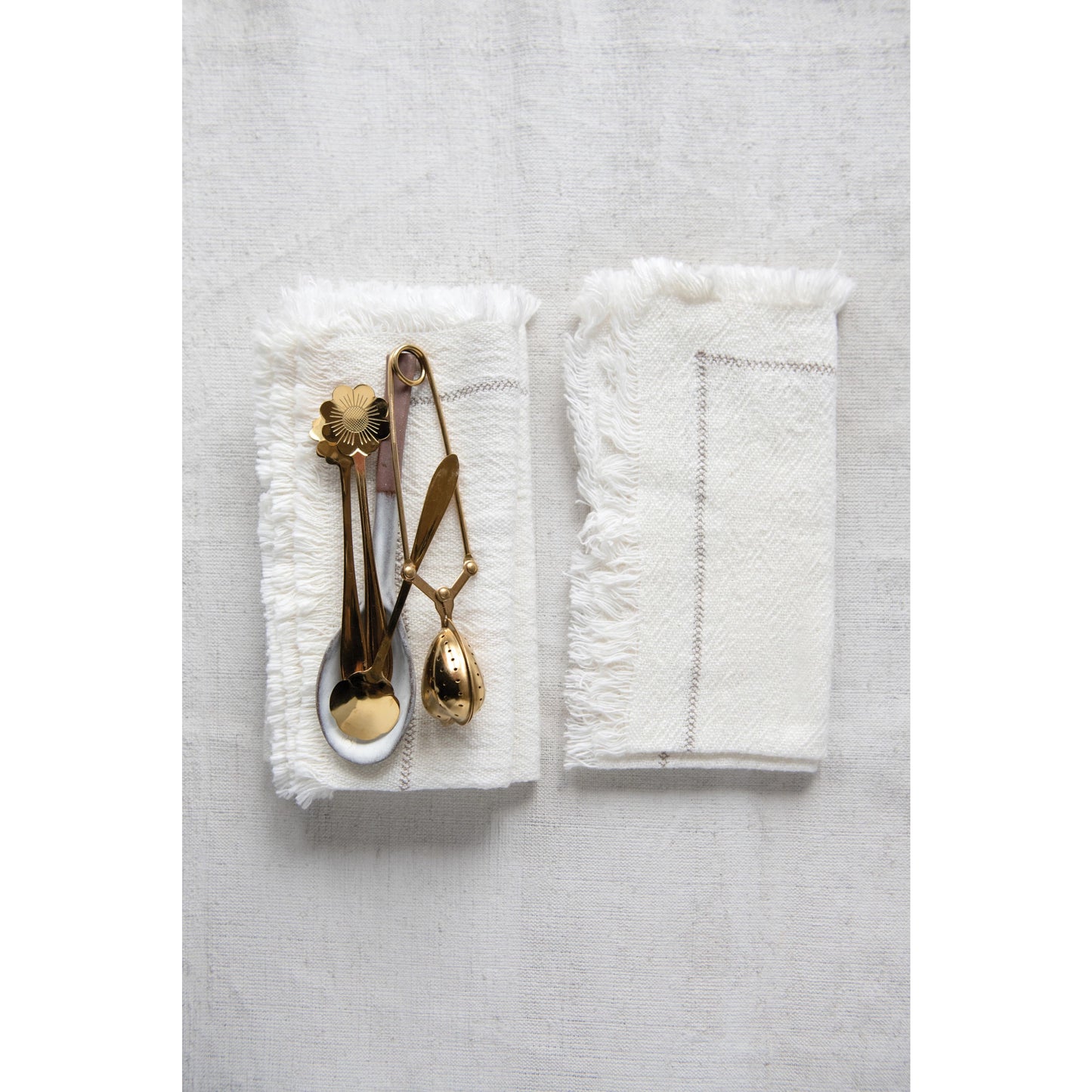 Set of 4 Cotton Napkins with Fringe
