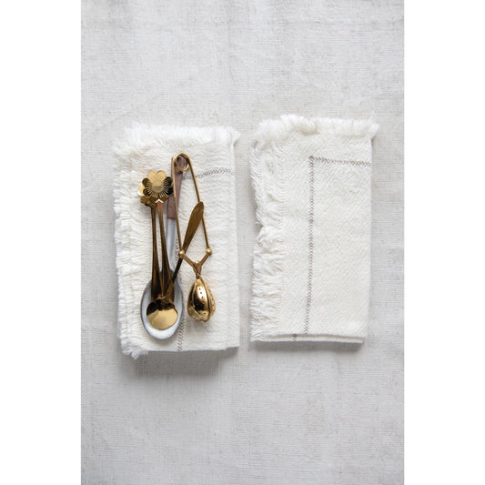 Set of 4 Cotton Napkins with Fringe