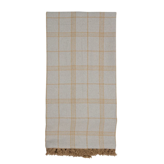 Elena Tea Towel Gray/Tan Plaid