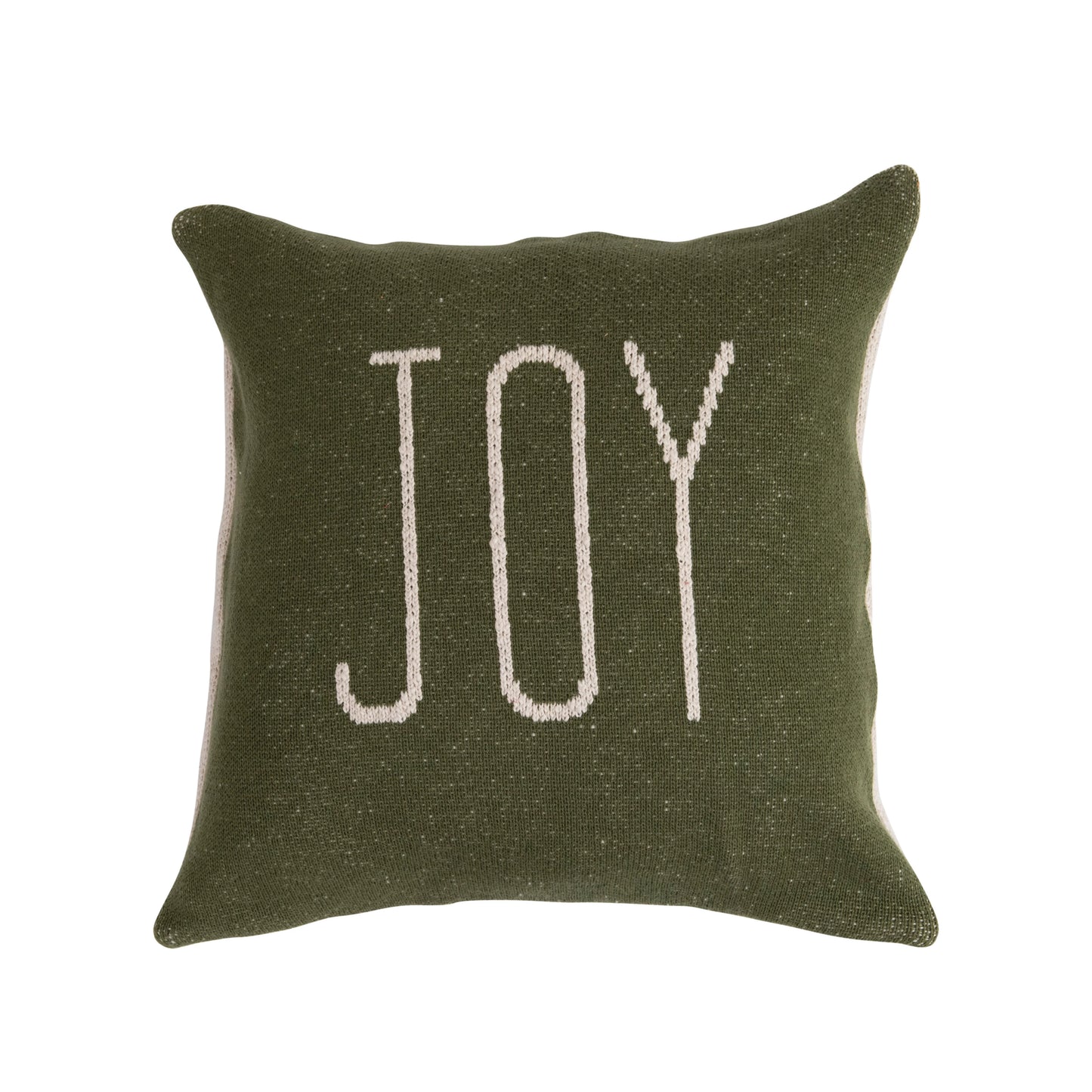 Pillow "Joy/Noel", Green & Cream Color