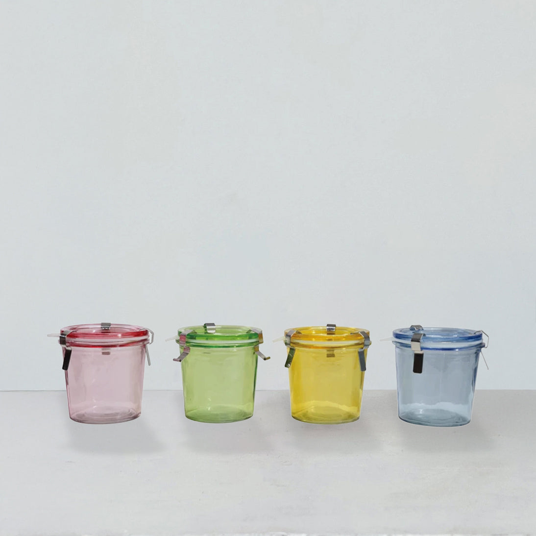 Food Storage Jar with Lid, Four Colors