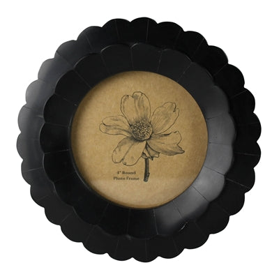 Petal Round Black Resin Frame