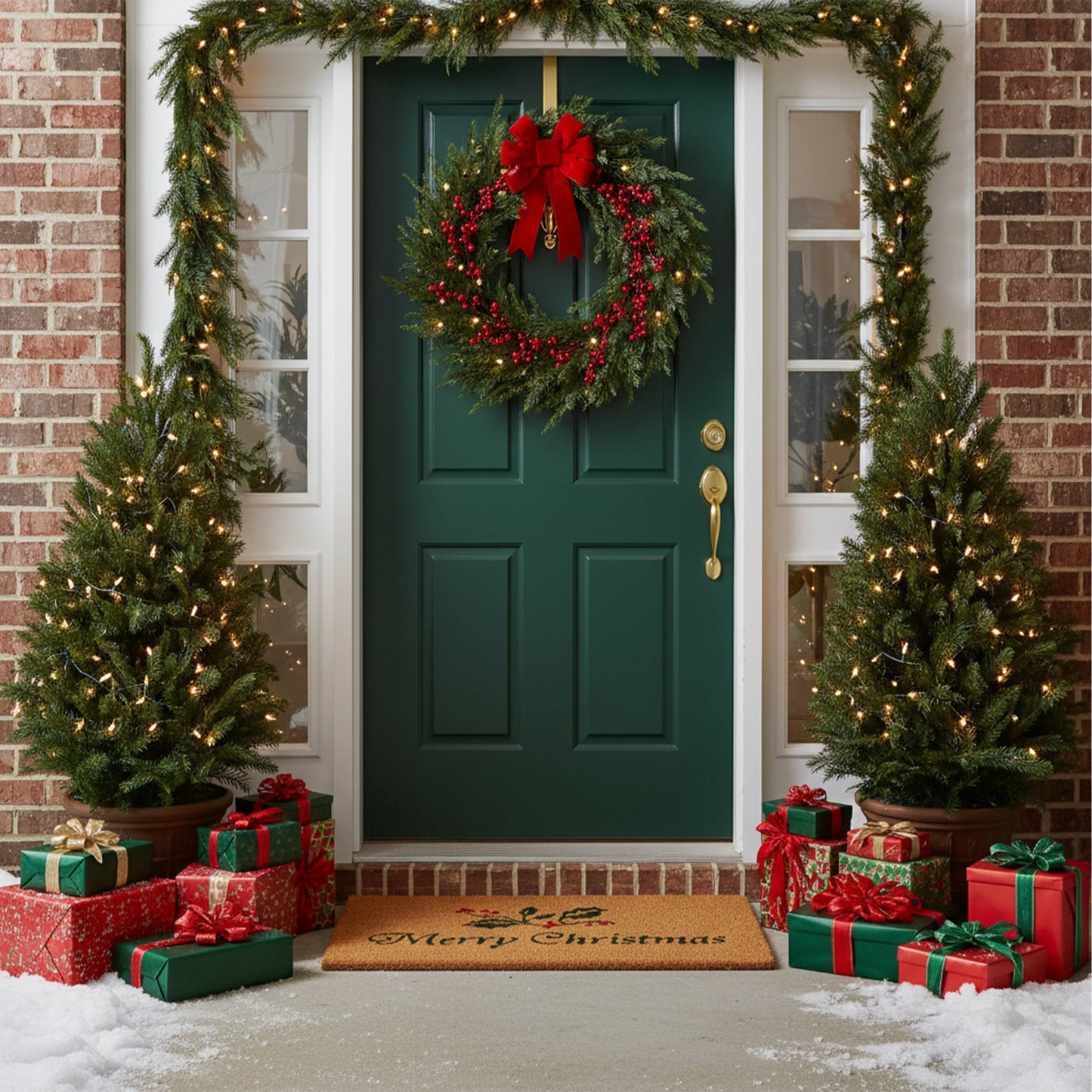 Merry Christmas Coir Doormat