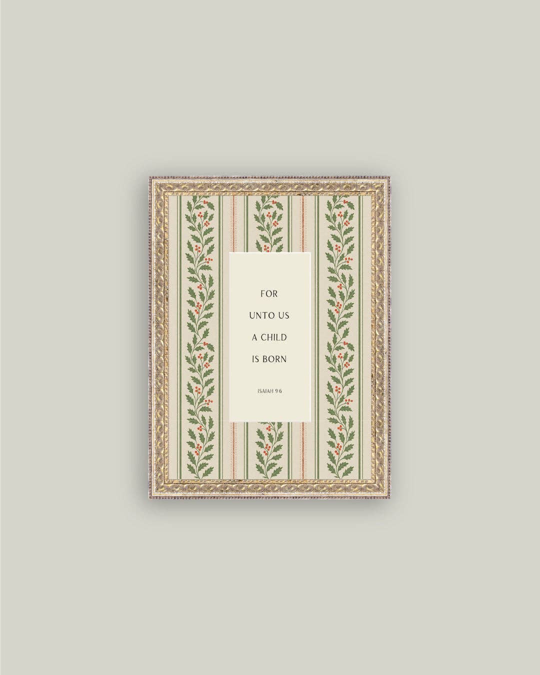 A Child is Born Framed Antique Art