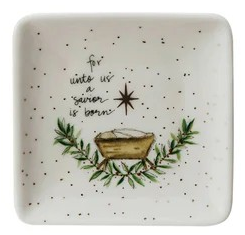 Stoneware Holiday Square Dish