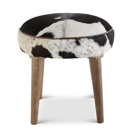 Black & White Cow Hide Stool