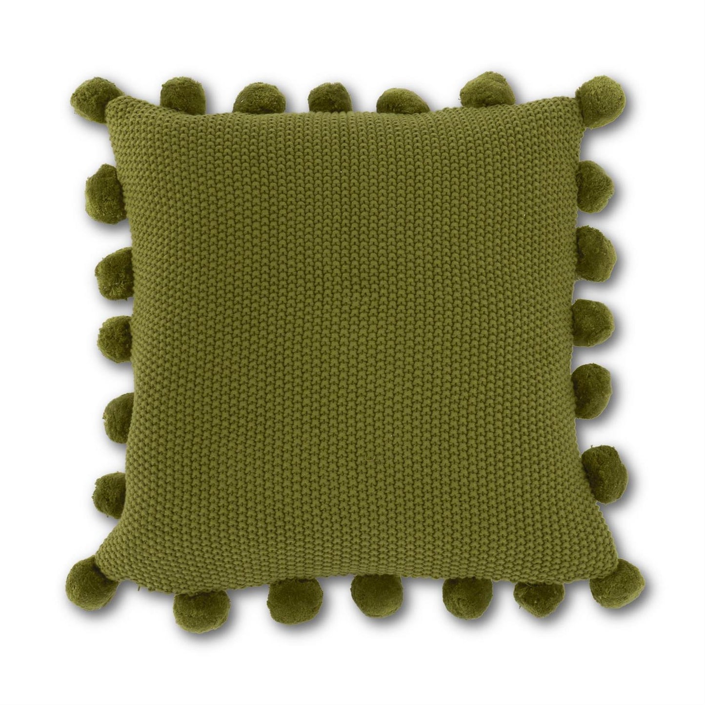 Knit Pillow w/Pompom Trim