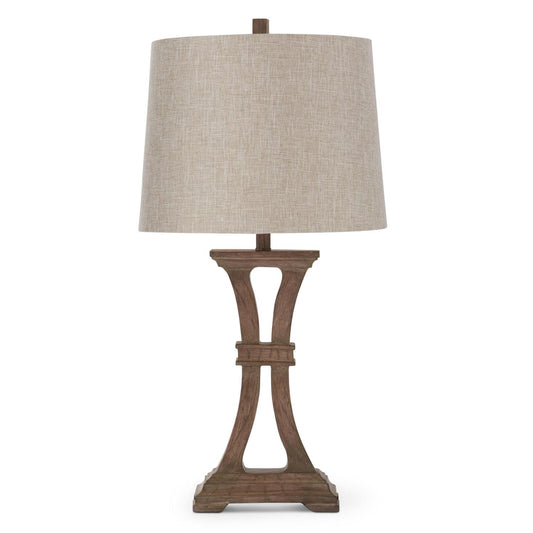 Brown Woodgrain Resin Table Lamp