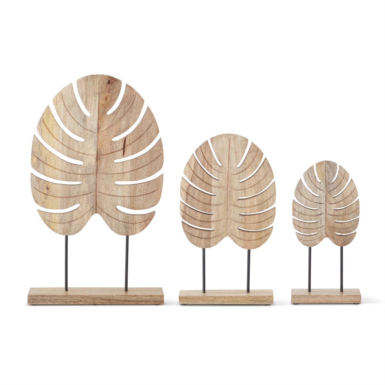 Wood Monstera Leaf Sculpture – MStreetDecor