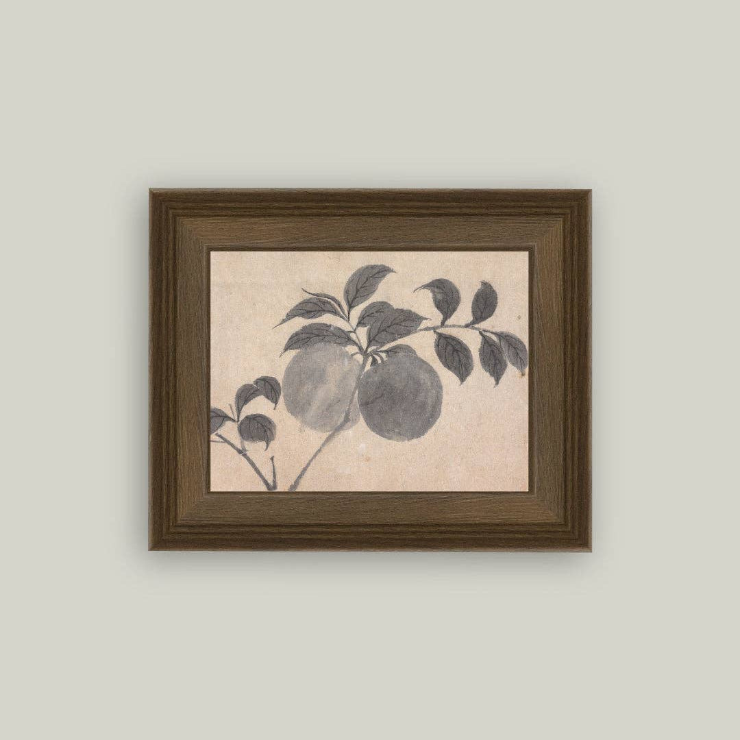 Branch of Fruit Bearing Tree Framed Antique Art