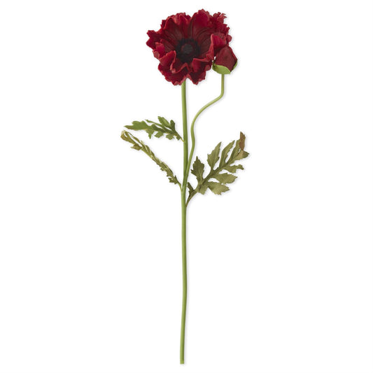 25.5 Inch Red Real Touch Poppy artificial stem