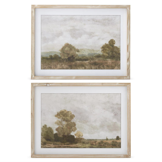 Framed Landscape Print | Natural Wood
