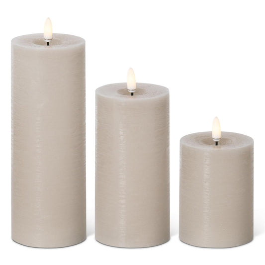 Touch-Wick LED Pillar Candle | Taupe