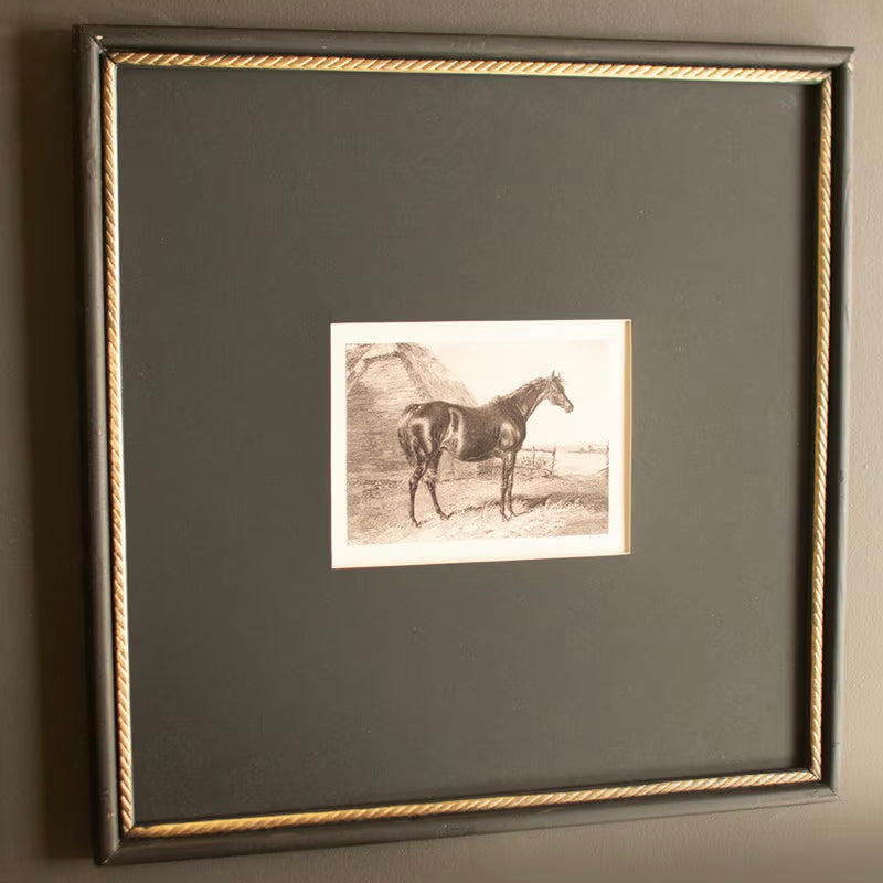 Black Framed Horse Print Under Glass