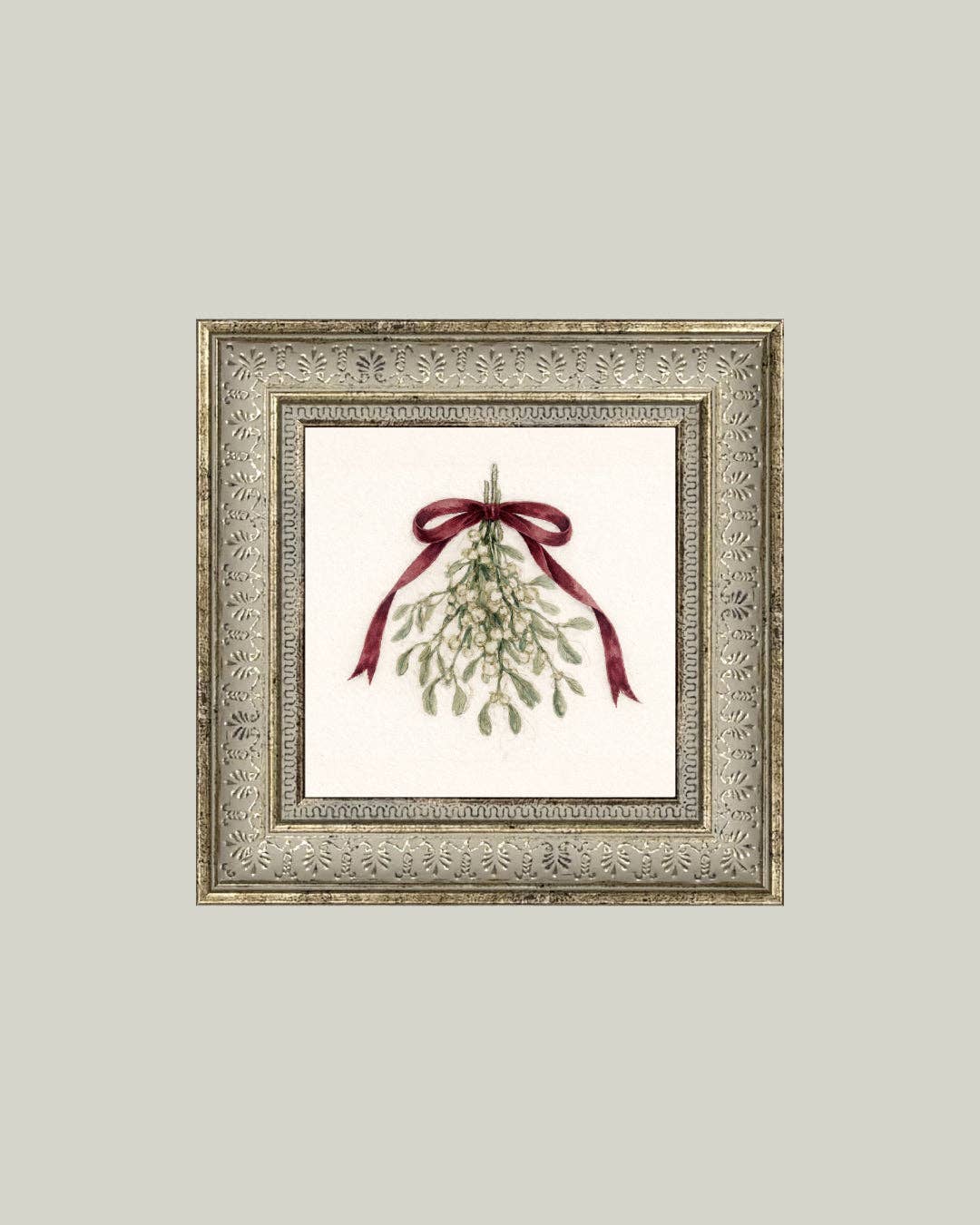 Mistletoe with Bow Framed Art