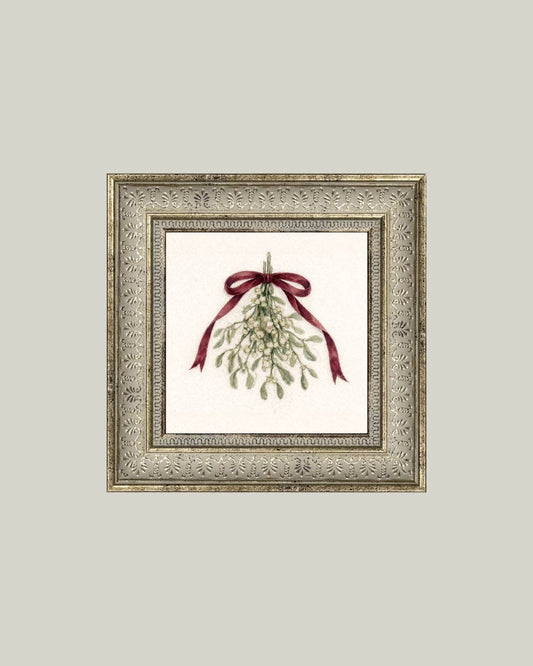 Mistletoe with Bow Framed Art