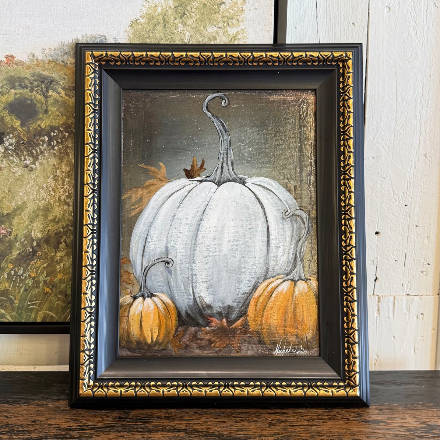 Pumpkins & Fall Leaves Hand Painting