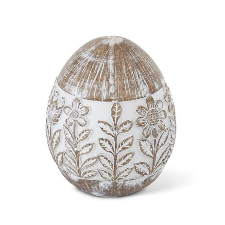 Whitewashed Floral Carved Easter Eggs