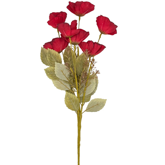Red Poppy Artificial Spray