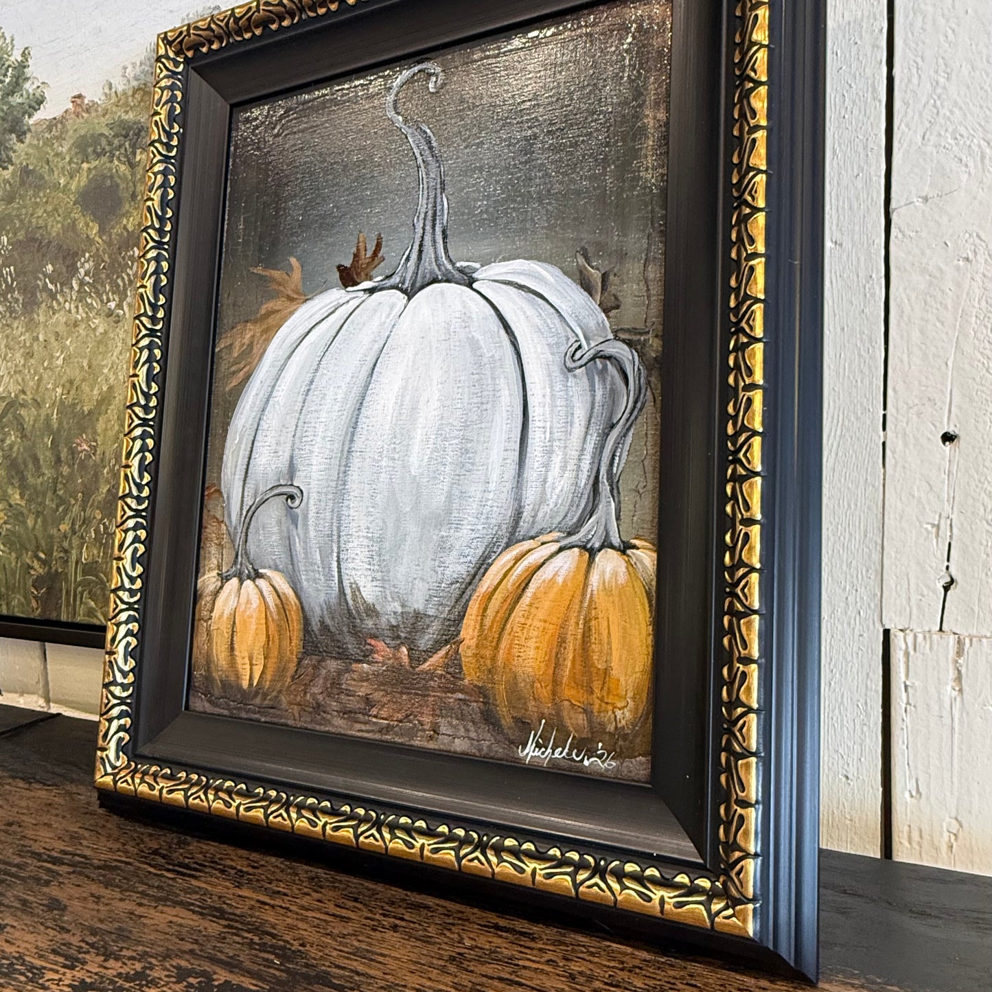 Pumpkins & Fall Leaves Hand Painting