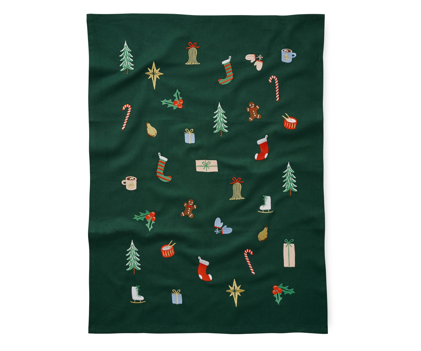Rifle Paper Co. Signs of the Season Embroidered Tea Towel