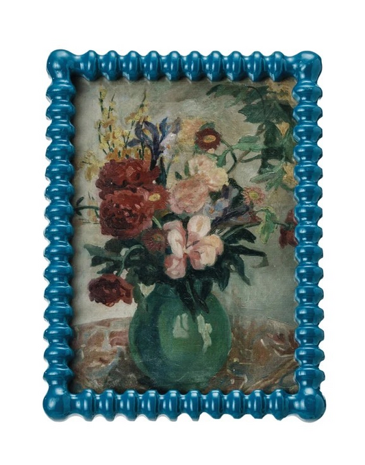 Spindle Picture Frame with Vintage Reproduction Image