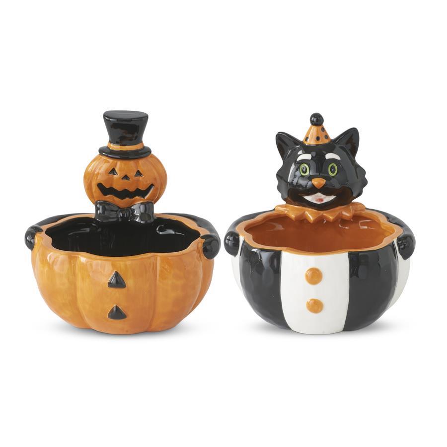 Assorted Dolomite Pumpkin/Cat Head Bowls