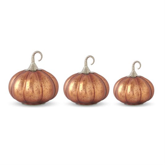 Glass Pumpkins with Brass Stem