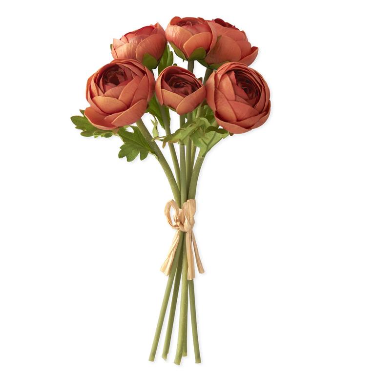 Dark Orange Real Touch Ranunculus Bundle