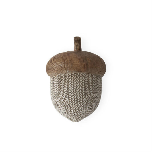 Resin Faux Woven & Woodgrain Acorn