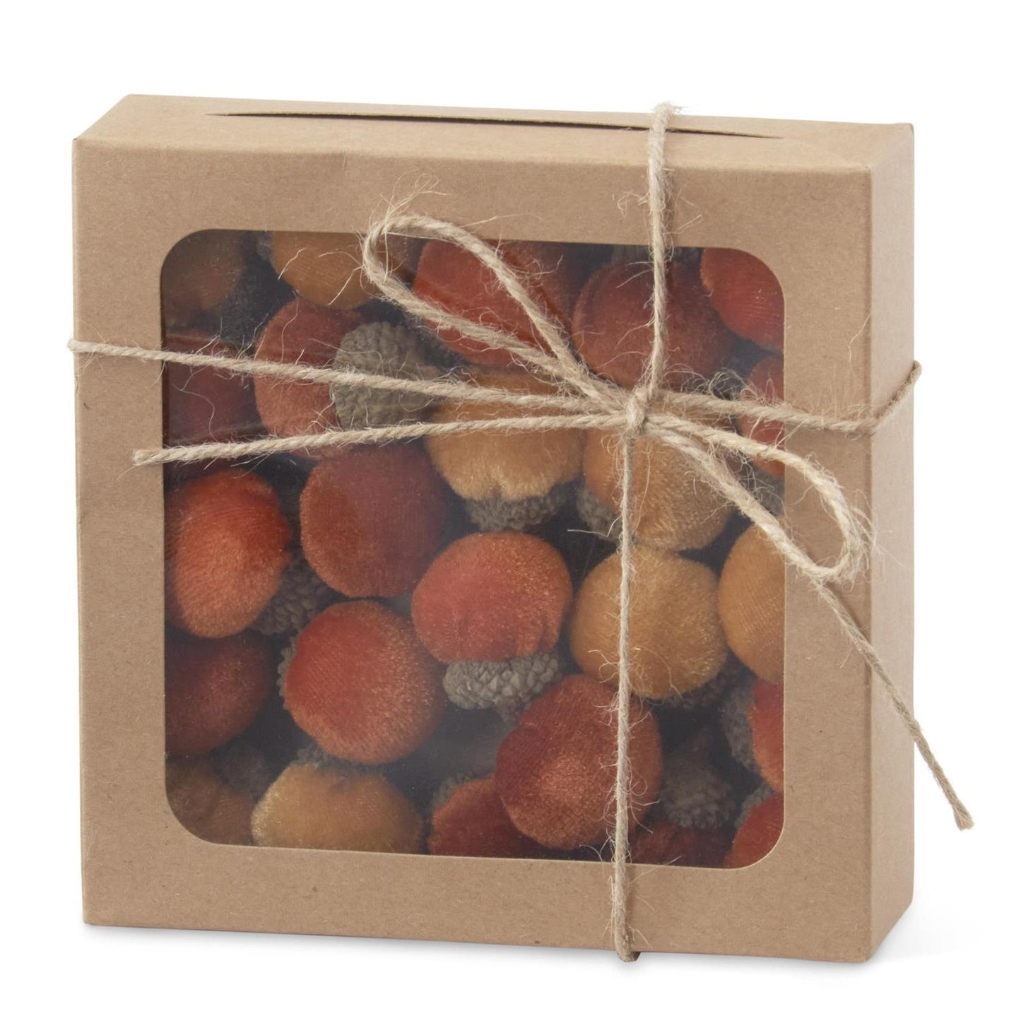 Box of 24 Mini Rust, Tan, & Orange Plush Acorns